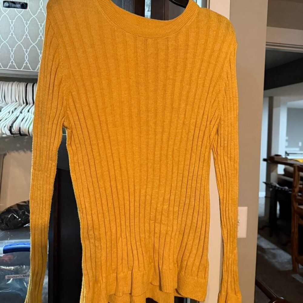 A New Day - scooped neck, Gold/mustard colored sweater